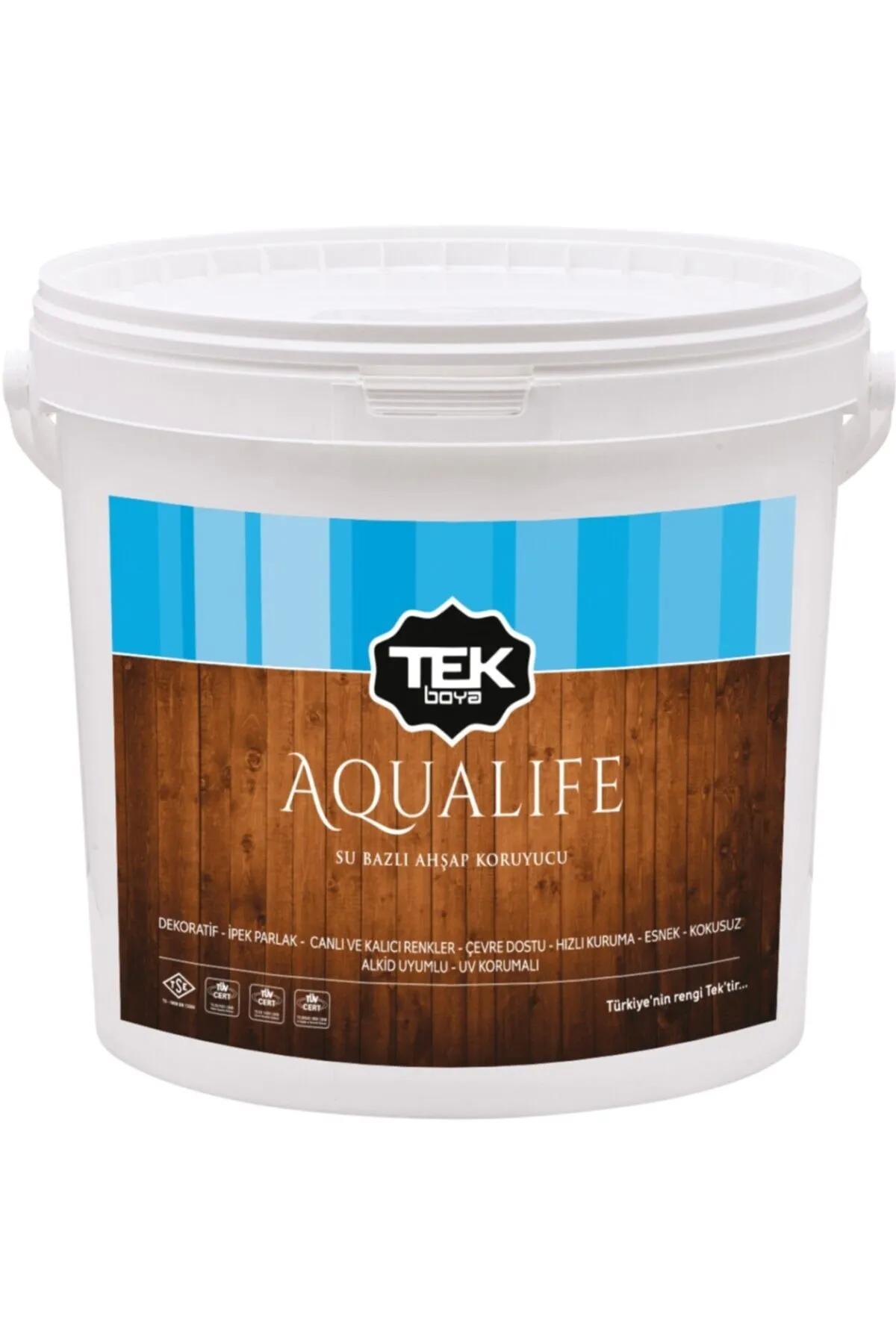 Aqualife Su Bazlı Ahşap Koruyucu Boya 0,75 LT-1 KG. AÇIK MEŞE